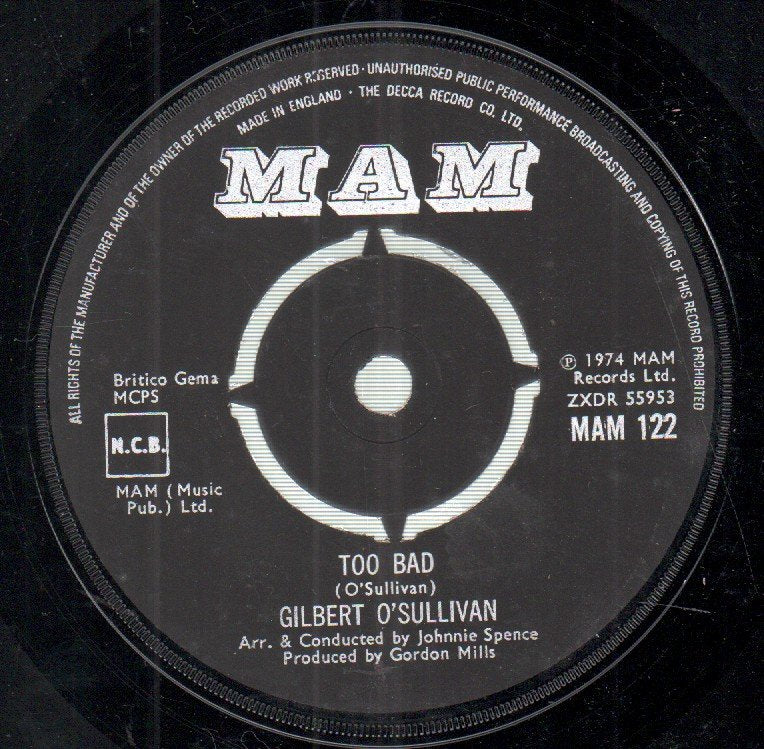 Gilbert O'Sullivan - A Woman's Place - 7 Inch