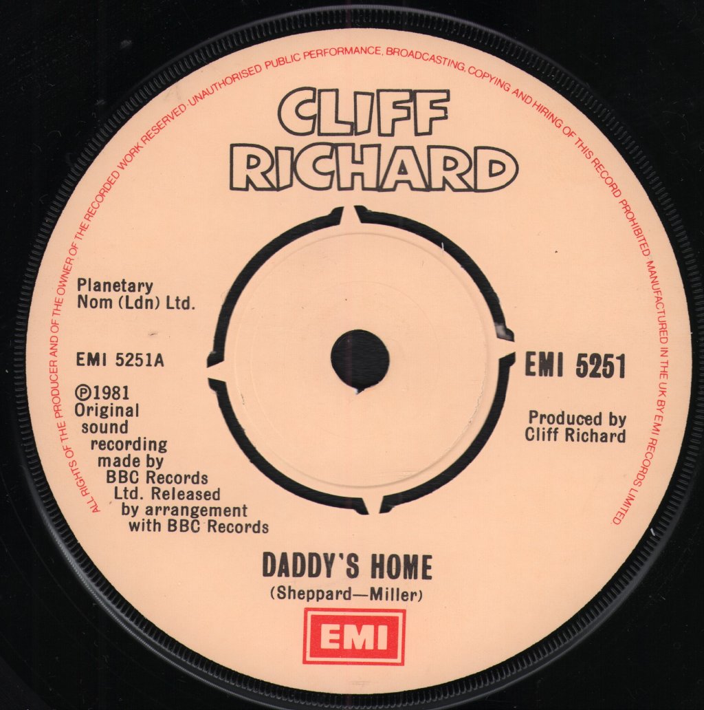 Cliff Richard - Daddy's Home - 7 Inch