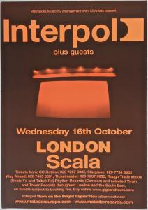 Interpol - London Scala - Poster