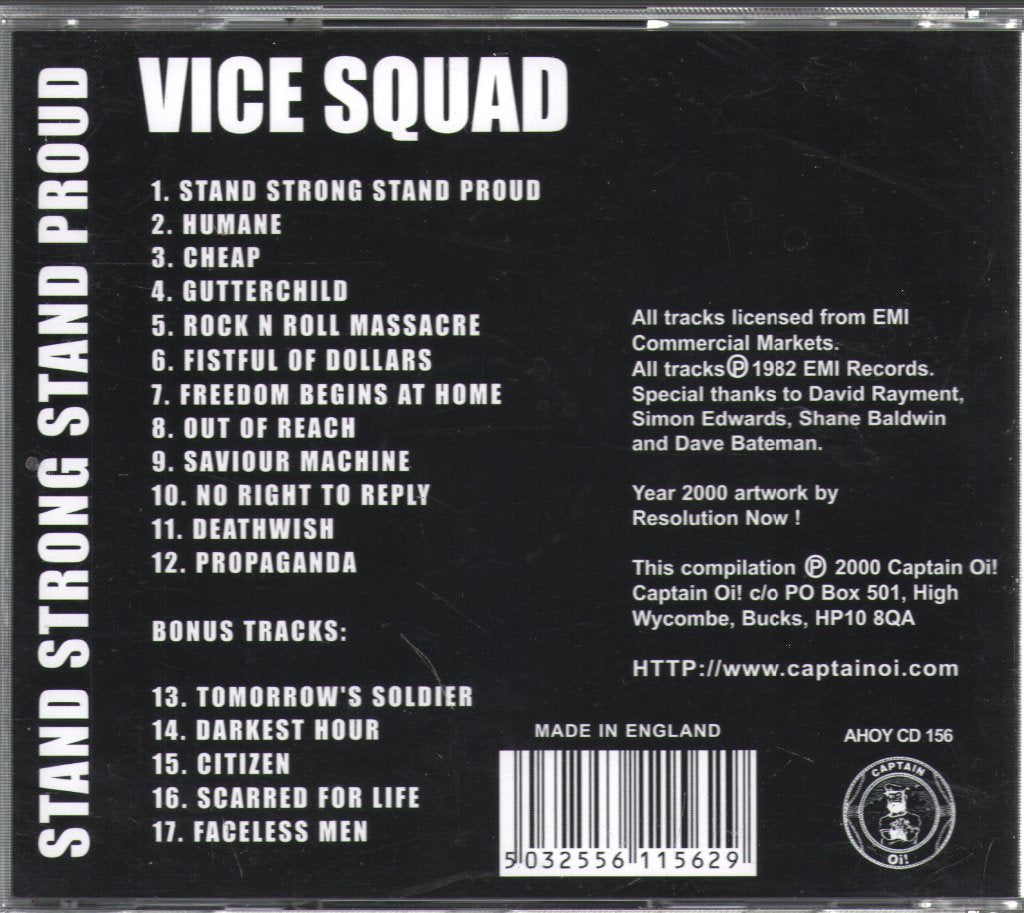 Vice Squad - Stand Strong Stand Proud - Cd