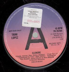 Trini Lopez - Elenore - 7 Inch