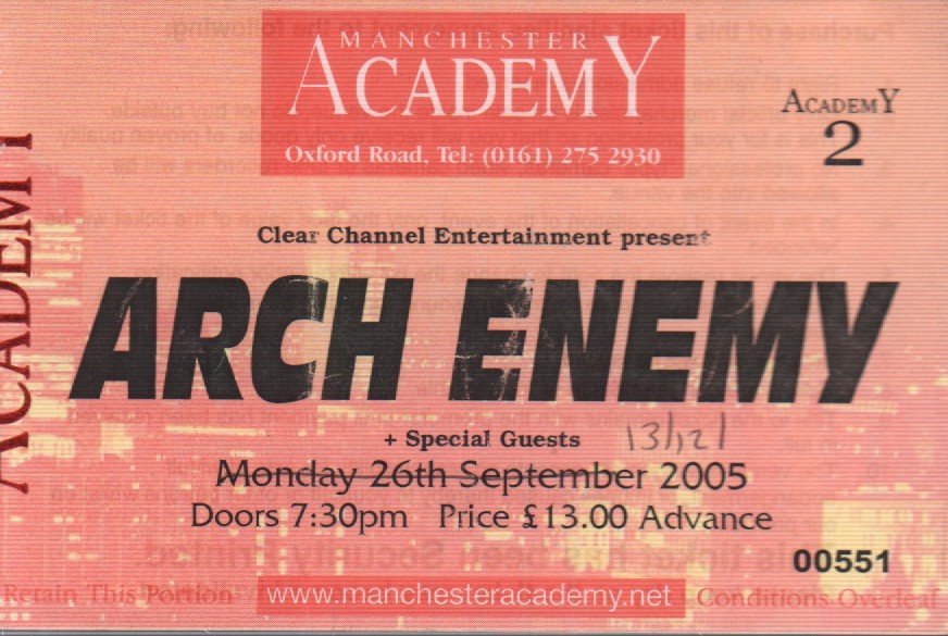 Arch Enemy - Manchester Academy - Ticket