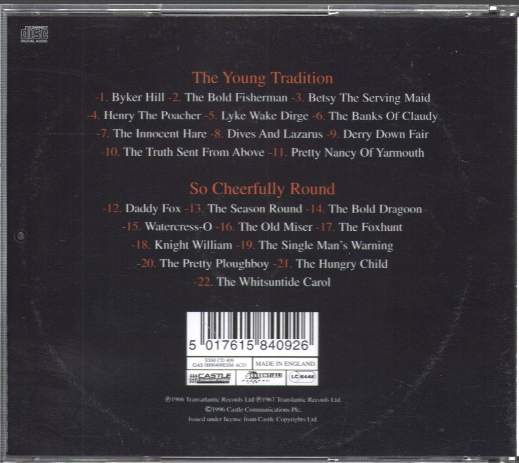 Young Tradition - Young Tradition / So Cheerfully Round - Cd