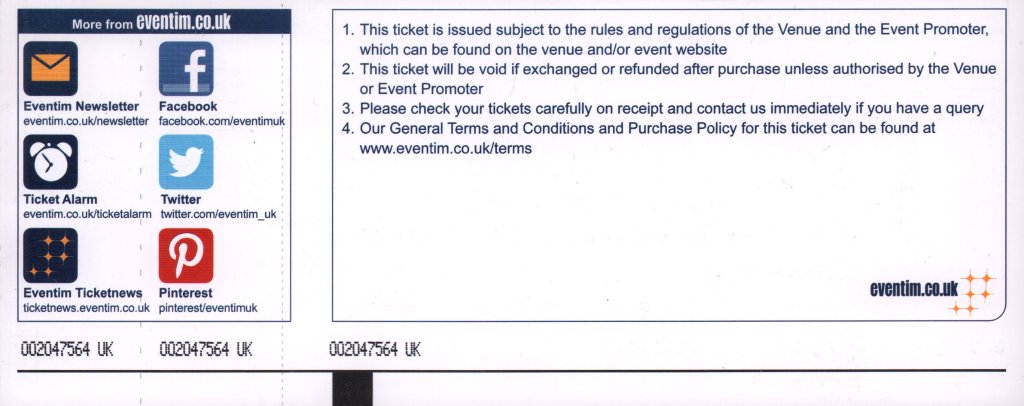 Lady Gaga - manchester arena 17 october 2017 - Ticket