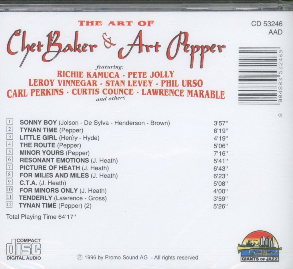 Chet Baker And Art Pepper - Art Of Chet Baker & Art Pepper - Cd