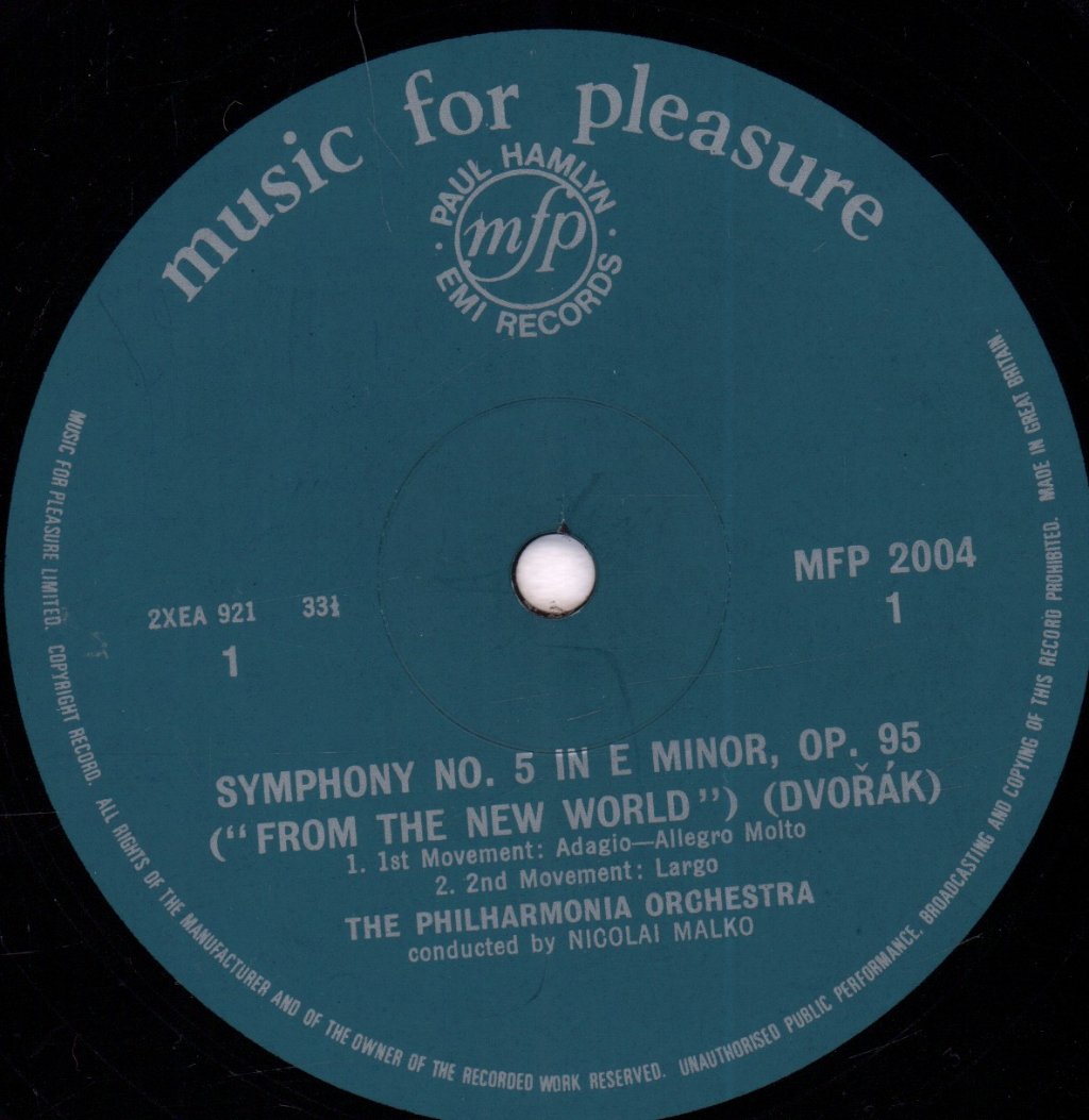 Philharmonia Orchestra - Dvorák New World Symphony No. 5 In E Minor - Lp