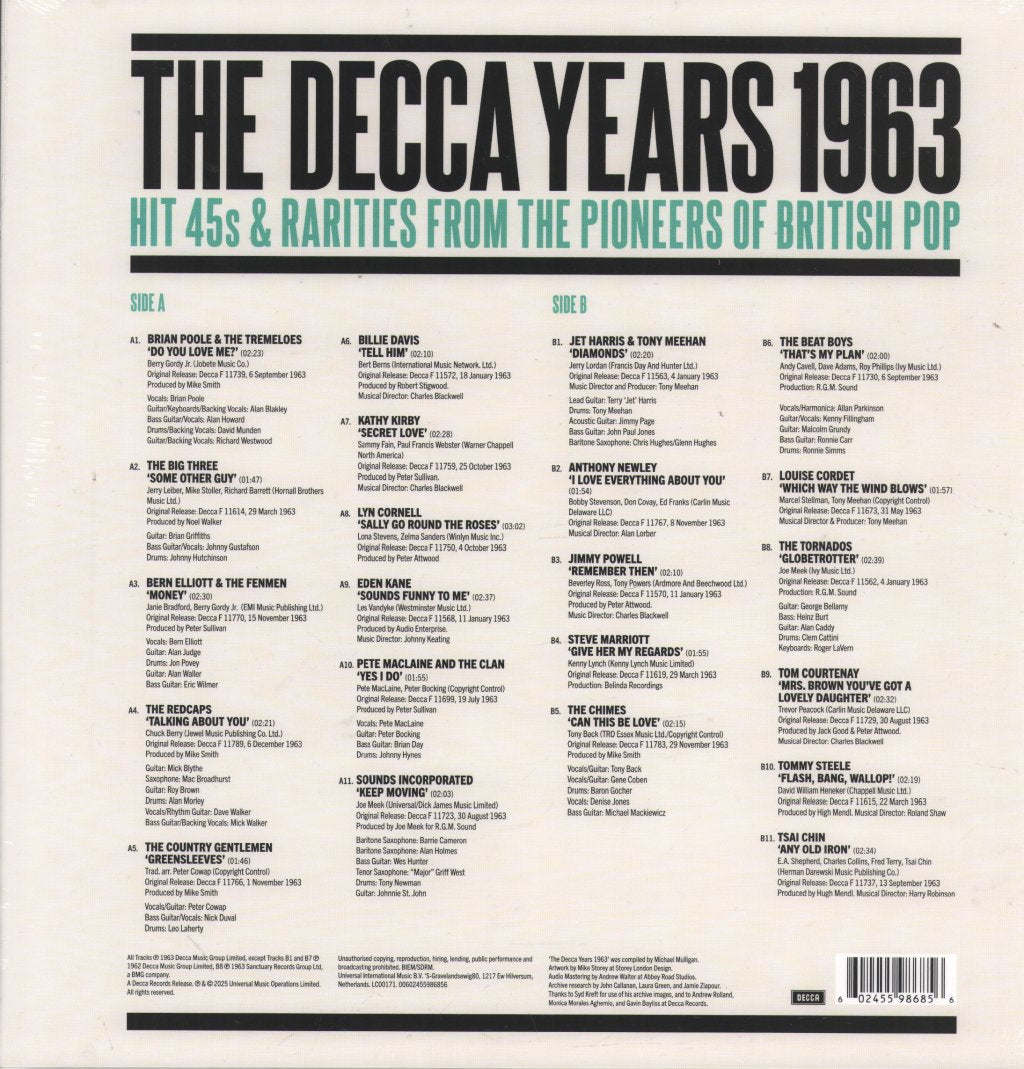 Various Artists - The Decca Years 1963: Hit Singles & Rarities From the Pioneers of British Pop - Lp