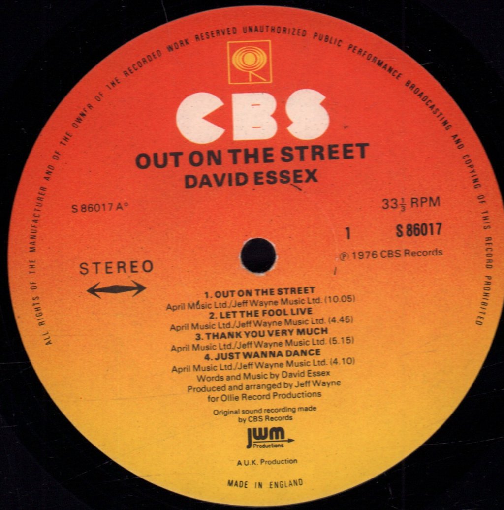 David Essex - Out On The Street - Lp
