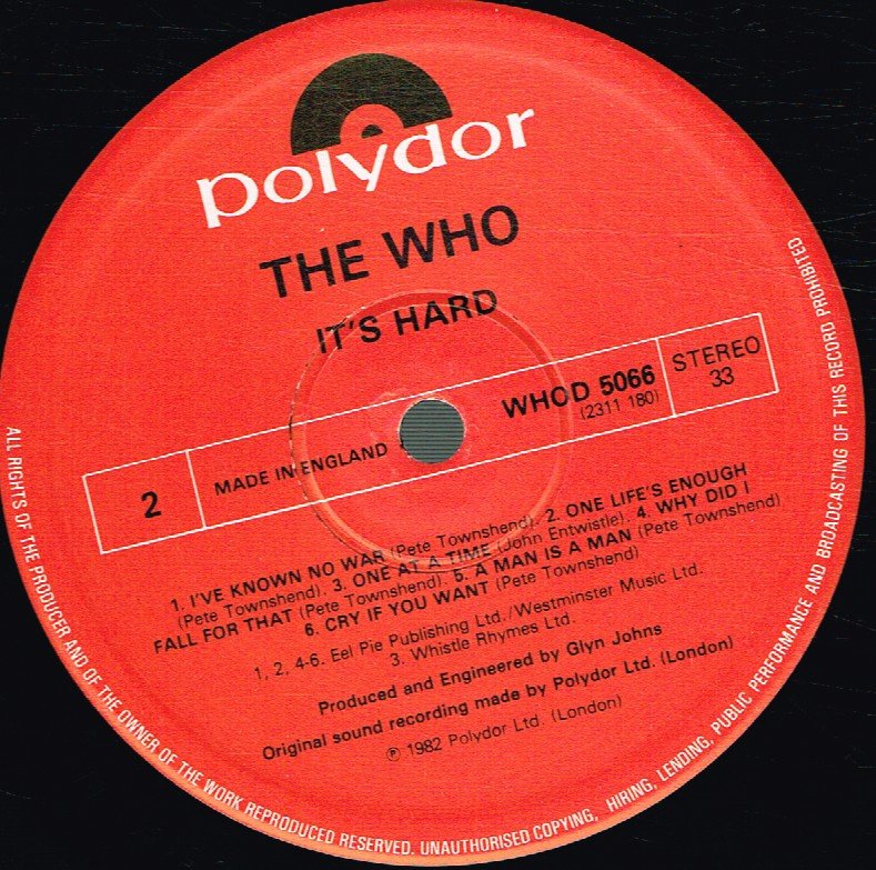 Who - It's Hard - Lp