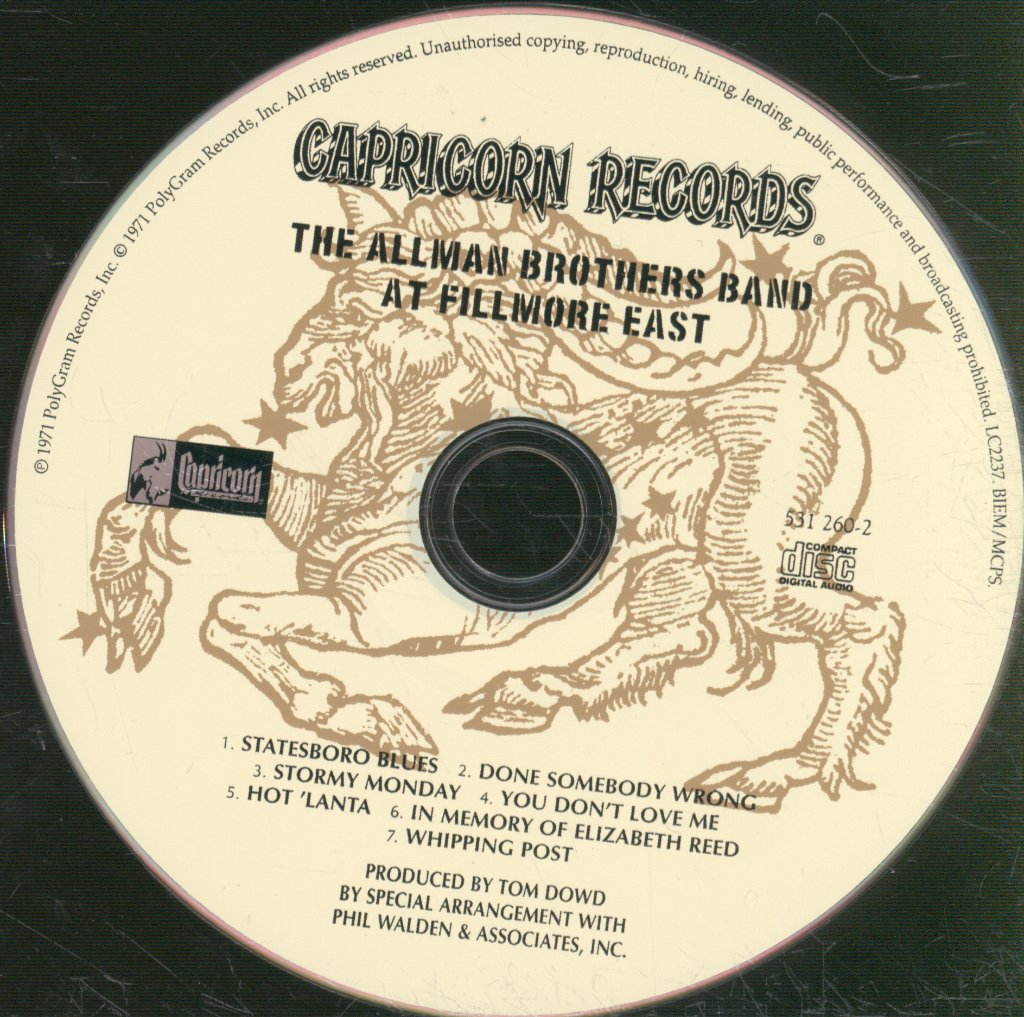 Allman Brothers Band - Allman Brothers Band At Fillmore East - Cd