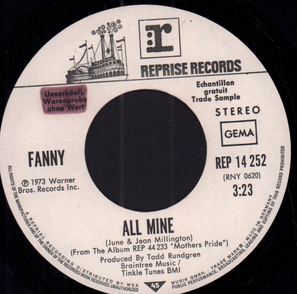Fanny - Summer Song - 7 Inch