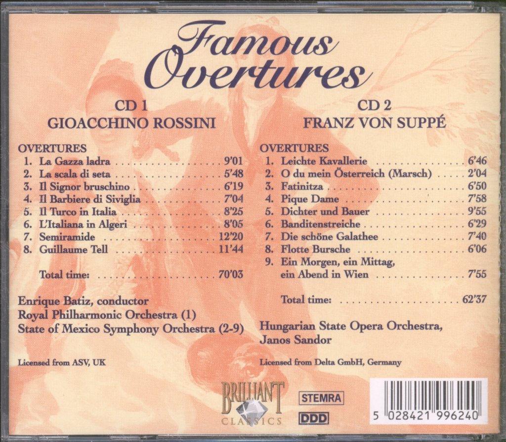 Various Artists - Rossini / Von Suppe - Famous Overtures - Cd Set