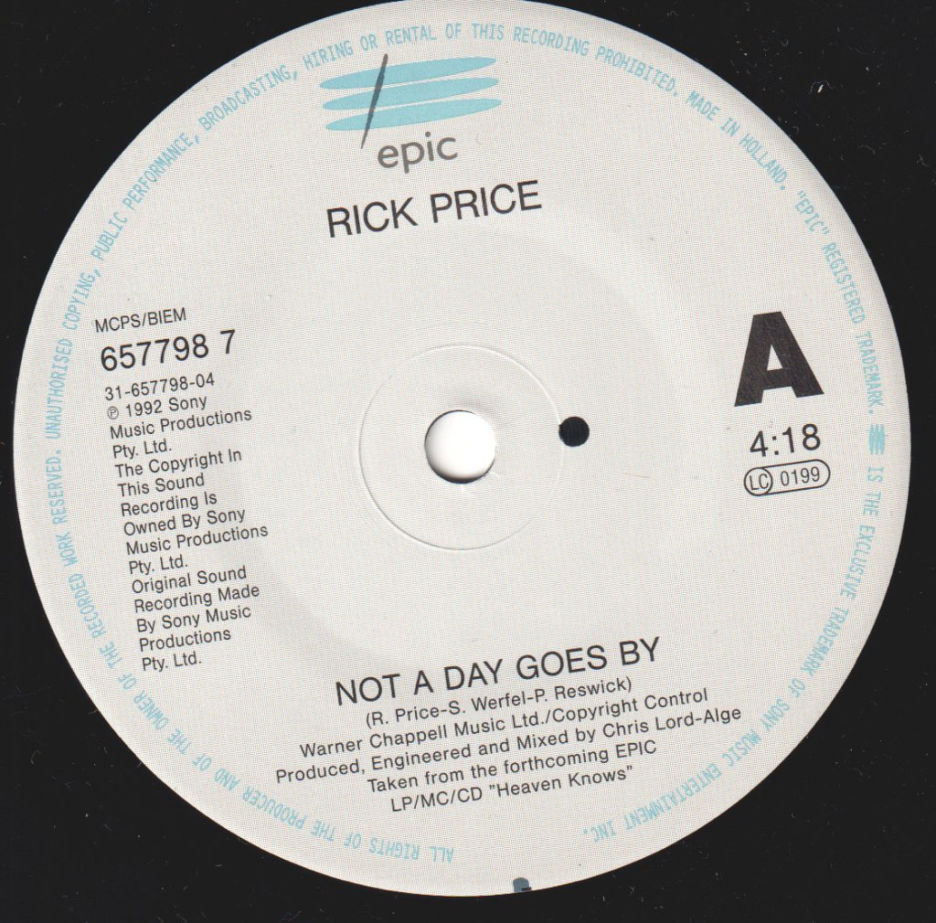 Rick Price (Rock/Metal) - Not A Day Goes By - 7 Inch