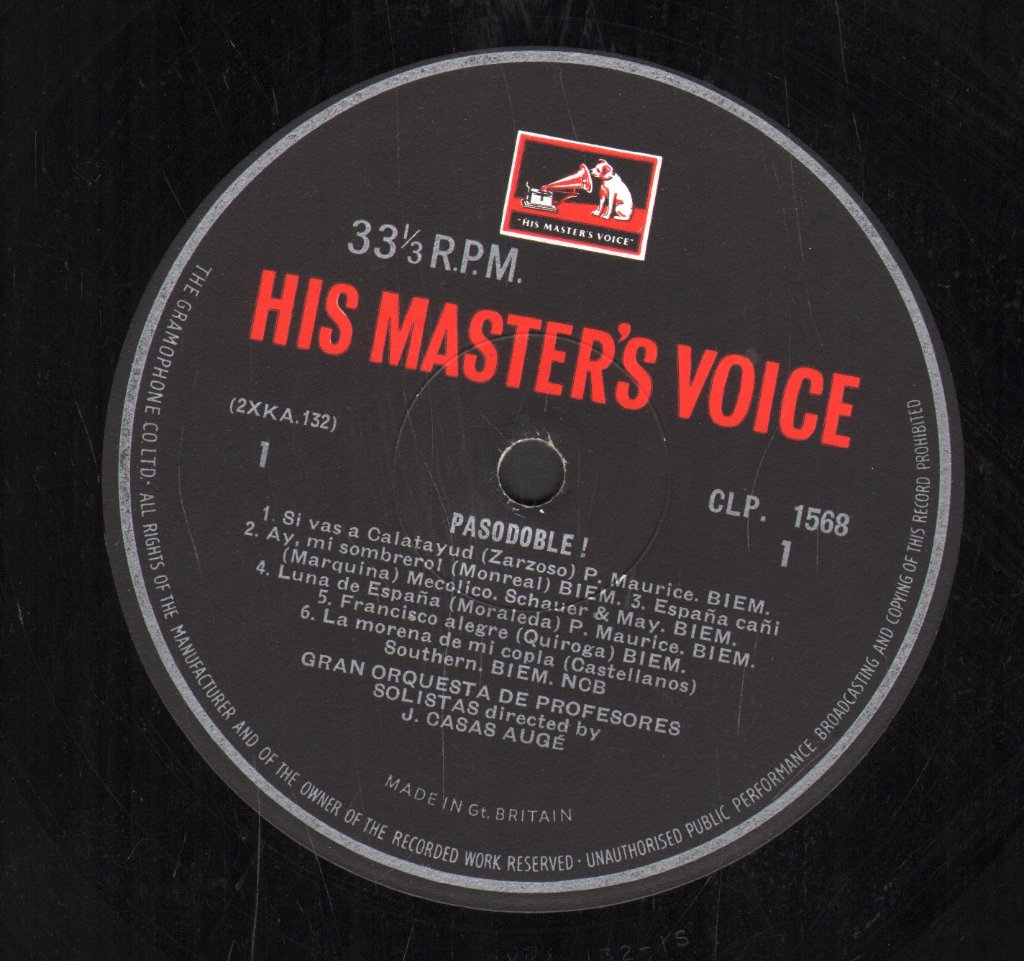 Gran Orquesta De Profesores Solistas - Pasodoble - Lp