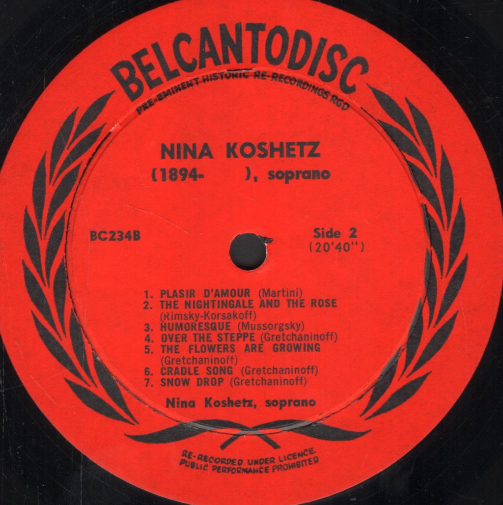 Nina Koshetz - Record Collector's Choice - Lp