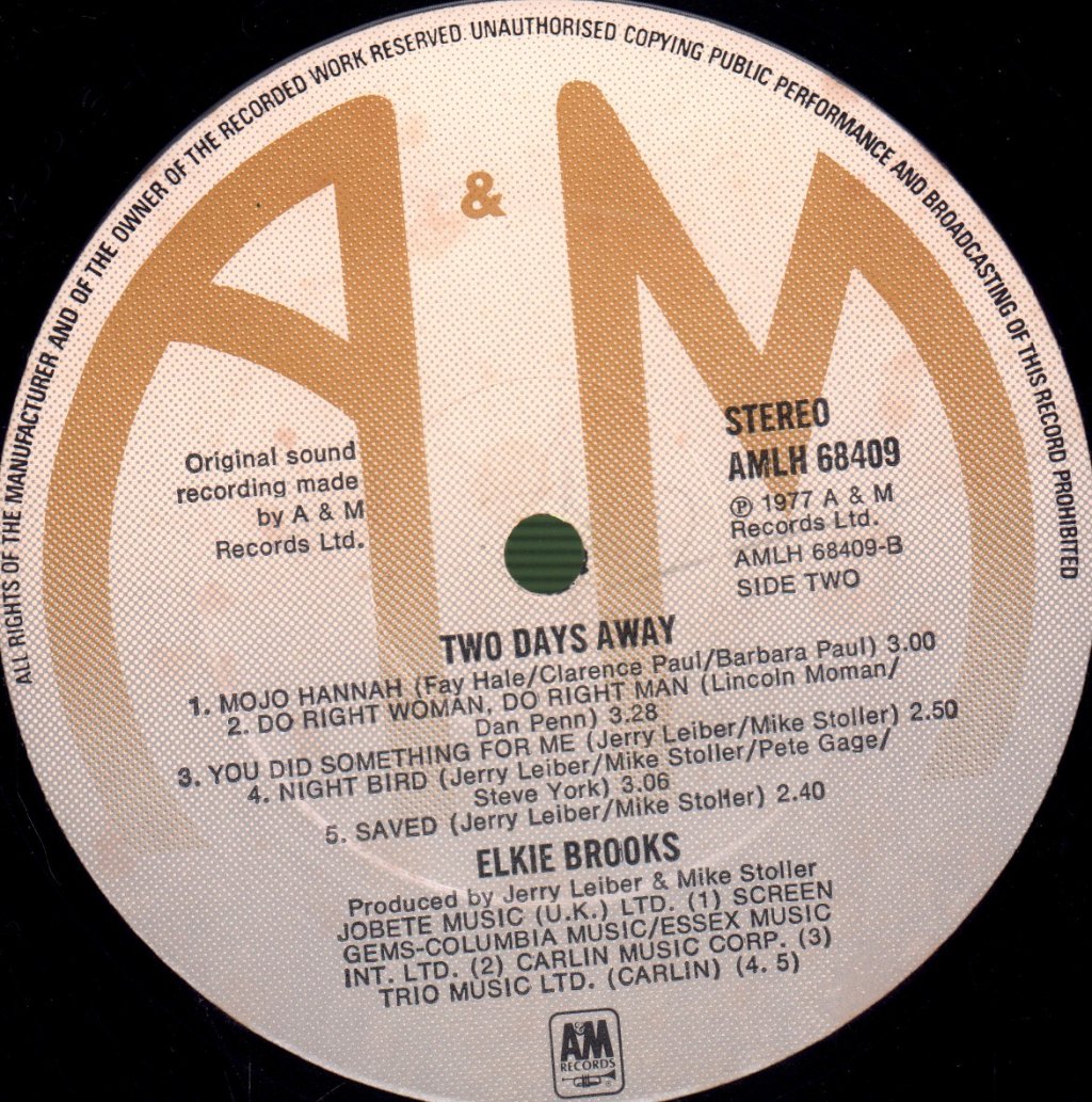 Elkie Brooks - Two Days Away - Lp