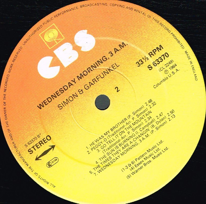 Simon And Garfunkel - Wednesday Morning 3Am - Lp