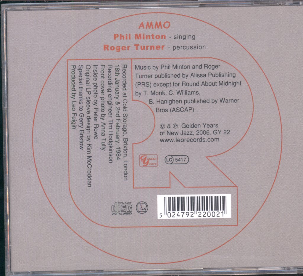 Phil Minton & Roger Turner - Ammo - Cd