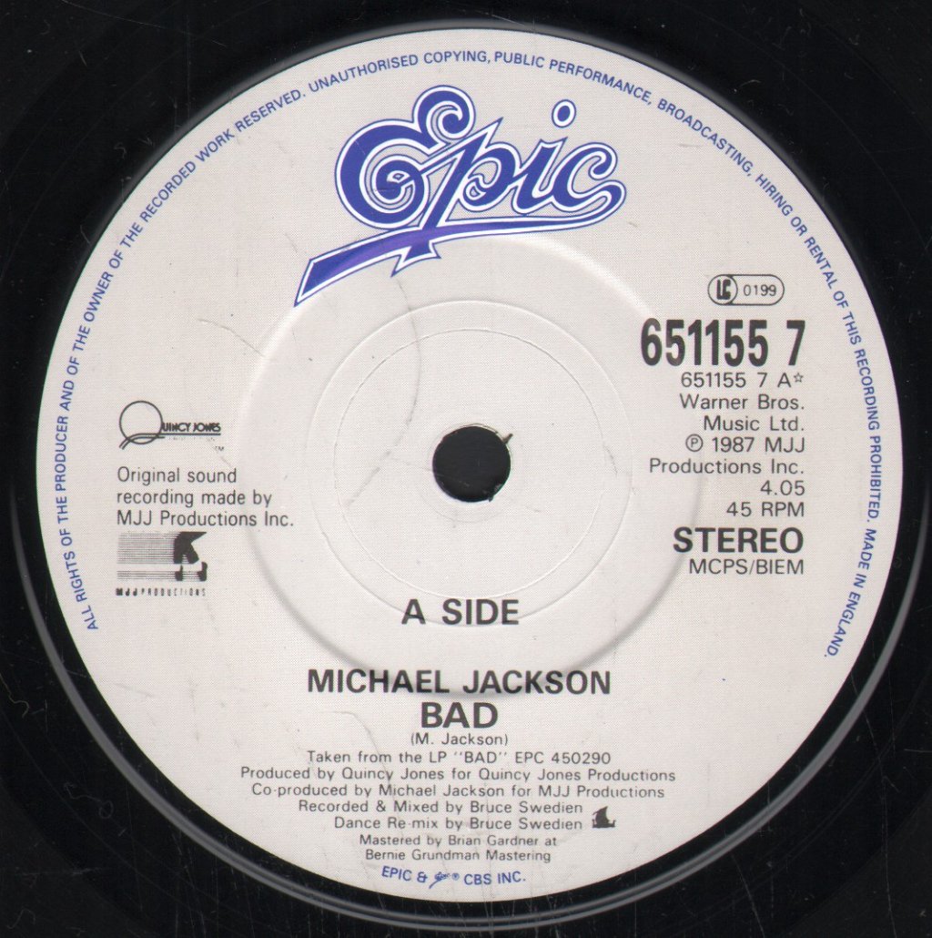 Michael Jackson - Bad - 7 Inch