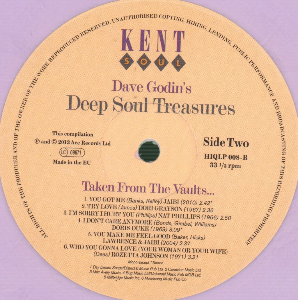 Various Artists - Dave Godin - Deep Soul Treasures (Taken From The Vaults...) - Lp
