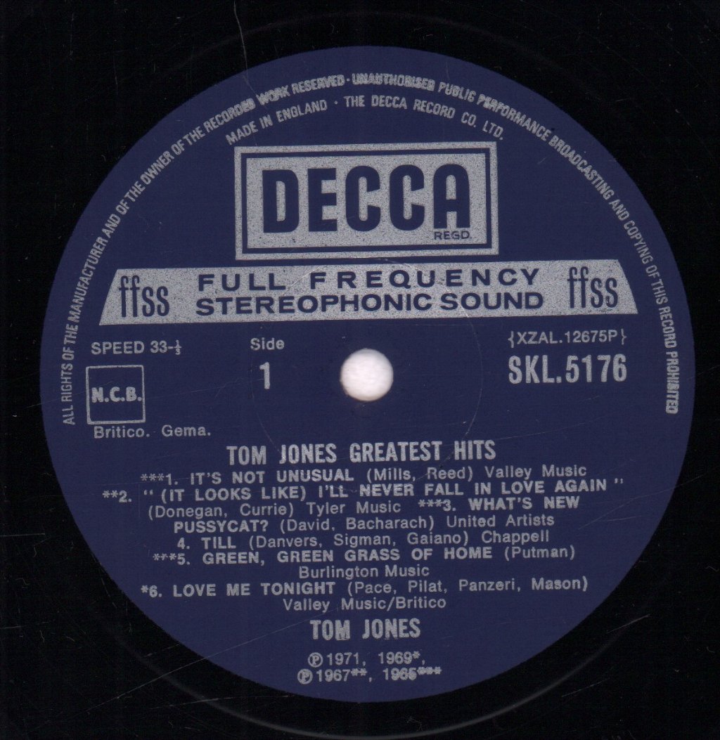Tom Jones - Greatest Hits - Lp