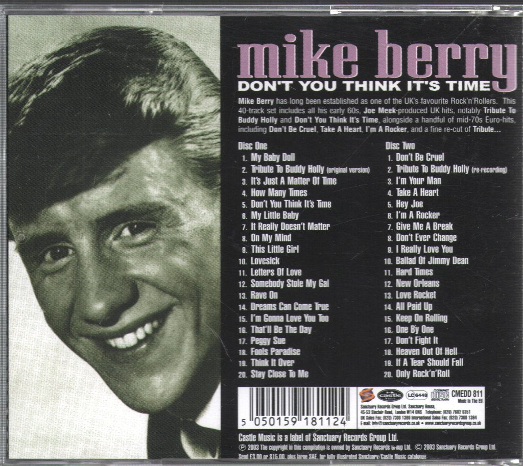 Mike Berry - Don't You Think It's Time - Double Cd