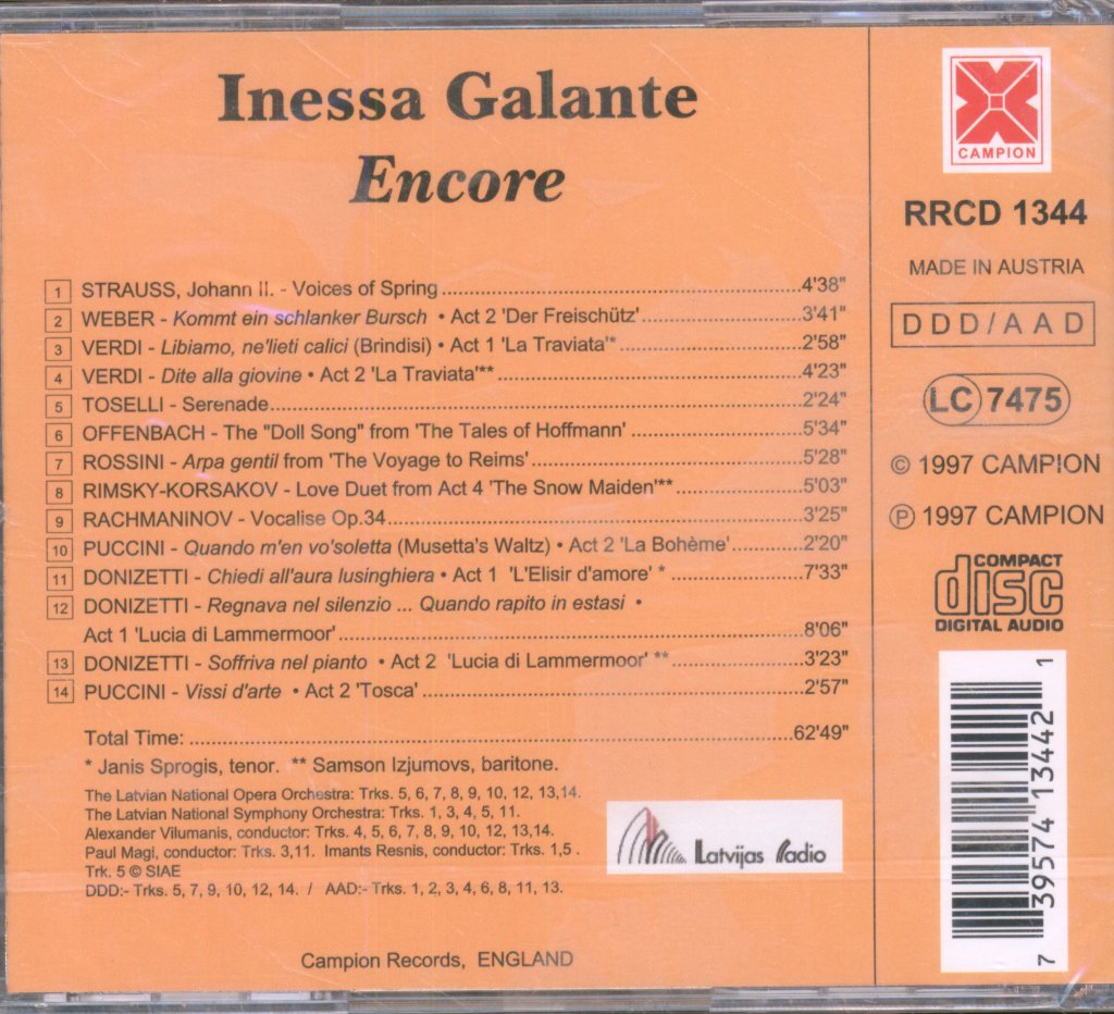 Inessa Galante - Encore - Cd
