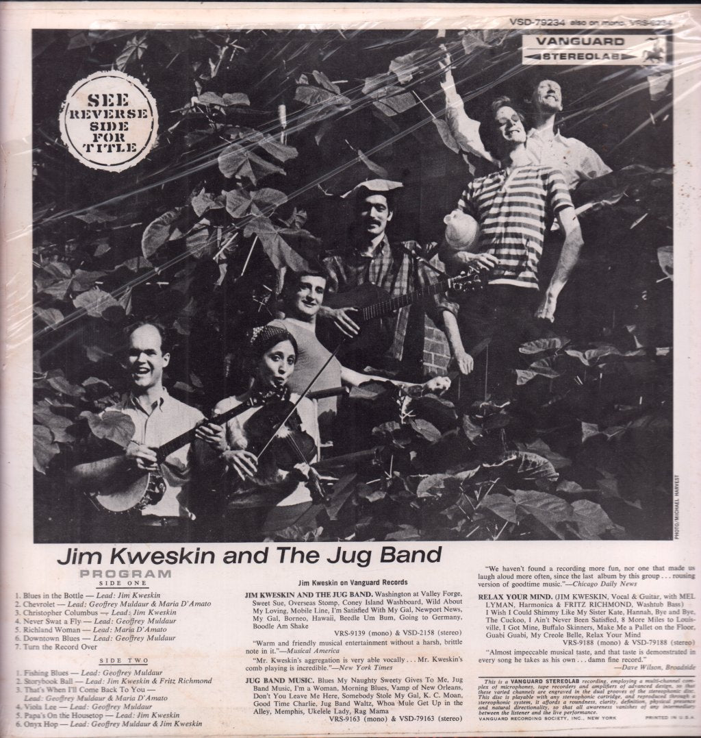 Jim Kweskin And The Jug Band - See Reverse Side For Title - Lp