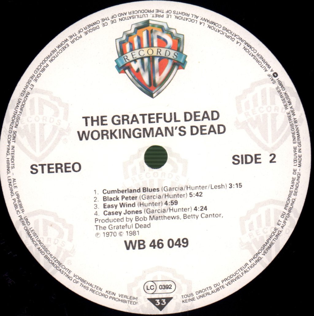 Grateful Dead - Workingman's Dead - Lp