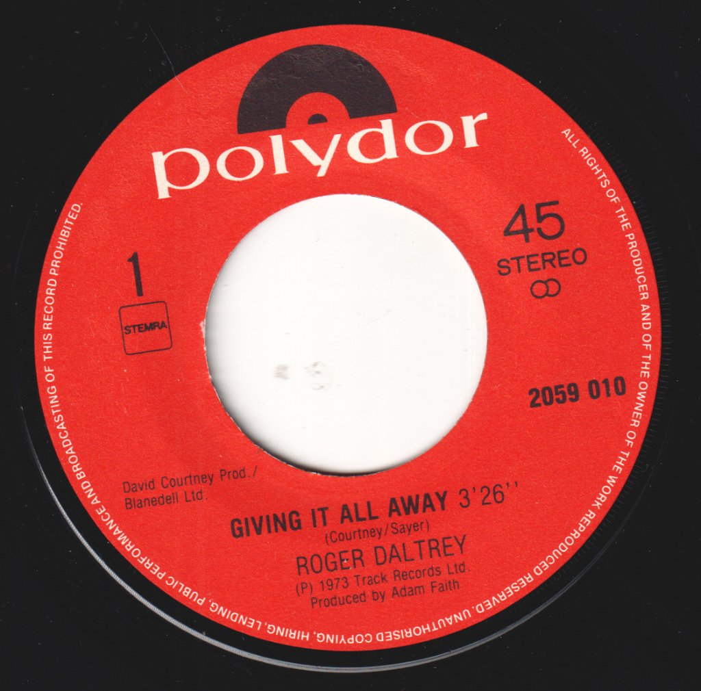 Roger Daltrey - Giving It All Away - 7 Inch