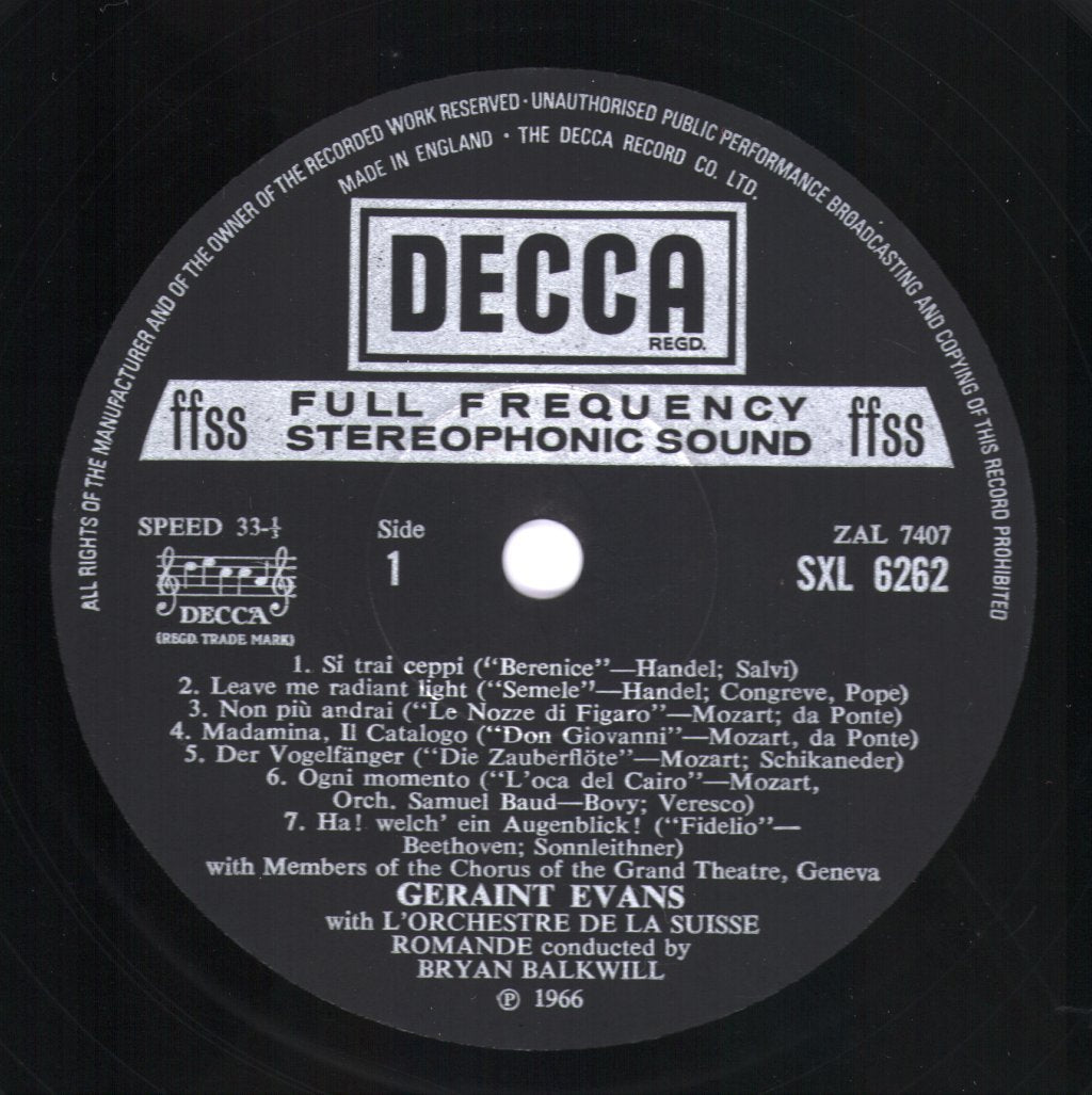 Geraint Evans - Operatic Recital - Lp