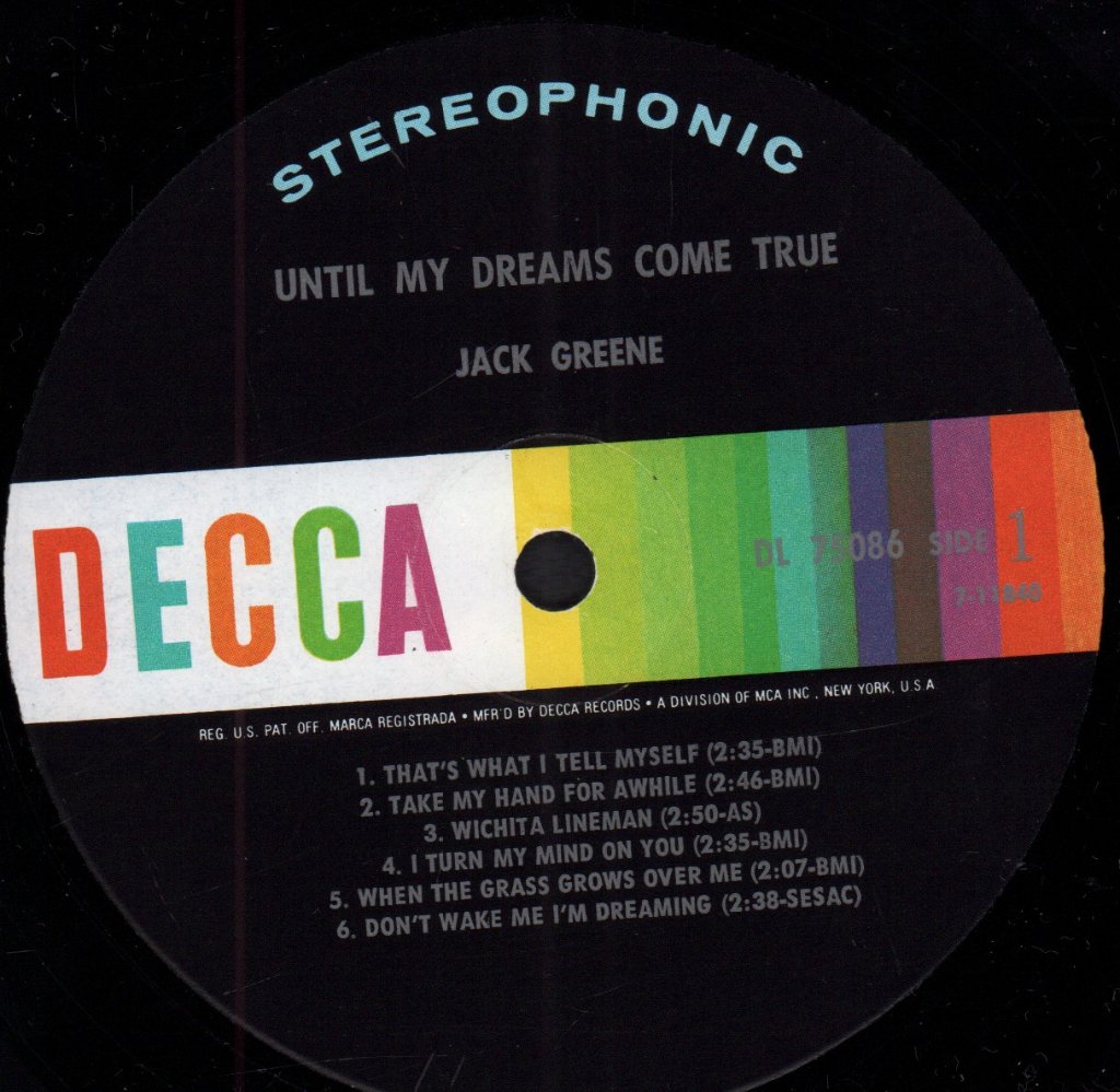 Jack Greene - Until My Dreams Come True - Lp