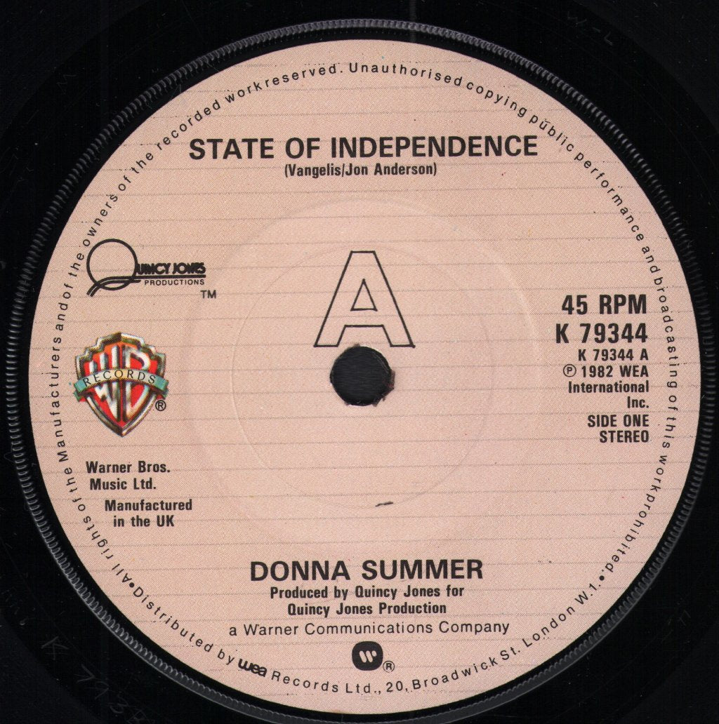 Donna Summer - State Of Independence - 7 Inch