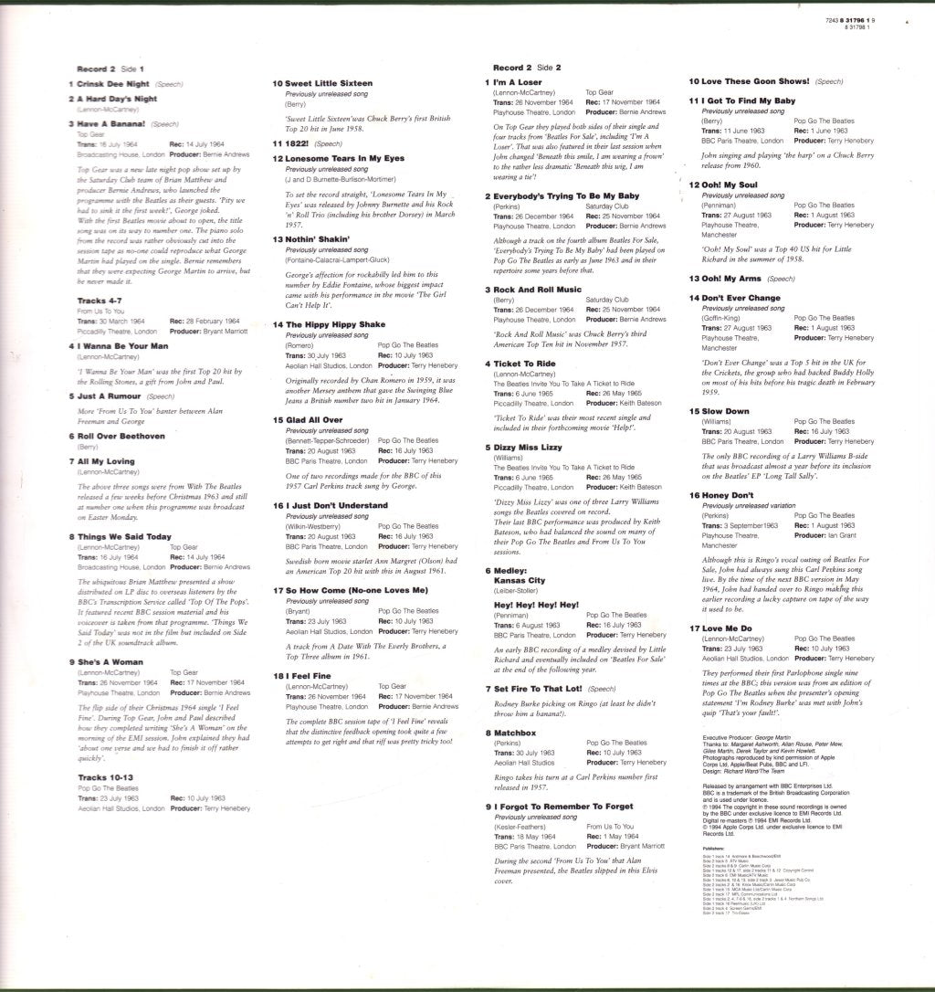 Beatles - Live At The BBC - Double Lp