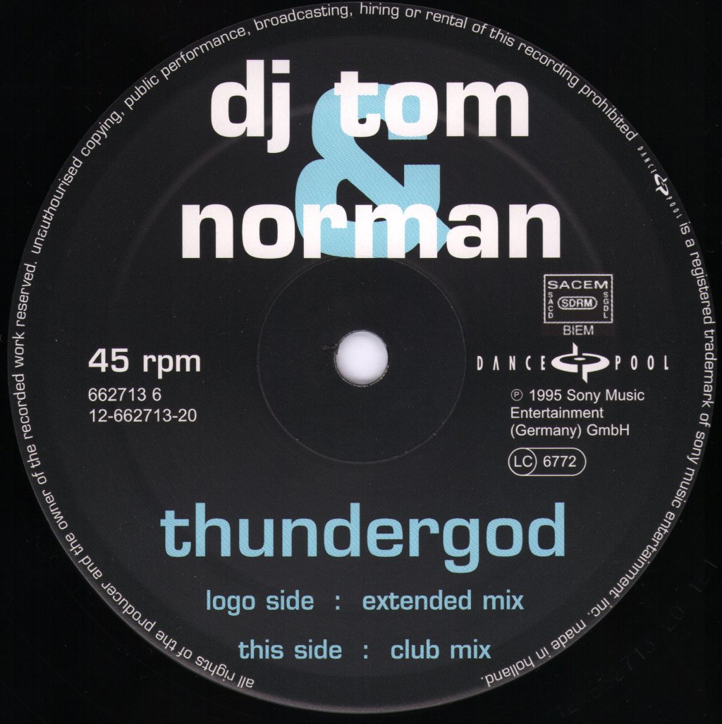DJ Tom & Norman - Thundergod - 12 Inch