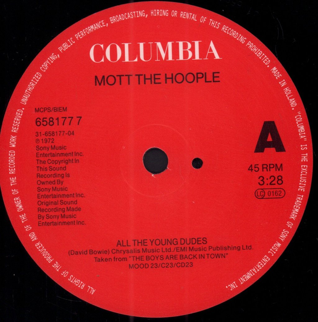 Mott The Hoople - All The Young Dudes - 7 Inch