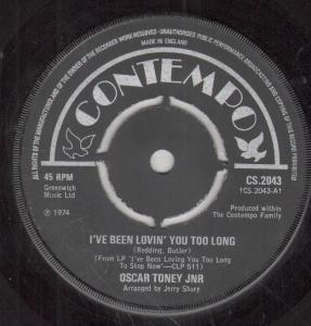 Oscar Toney Jnr - I've Been Lovin' You Too Long - 7 Inch
