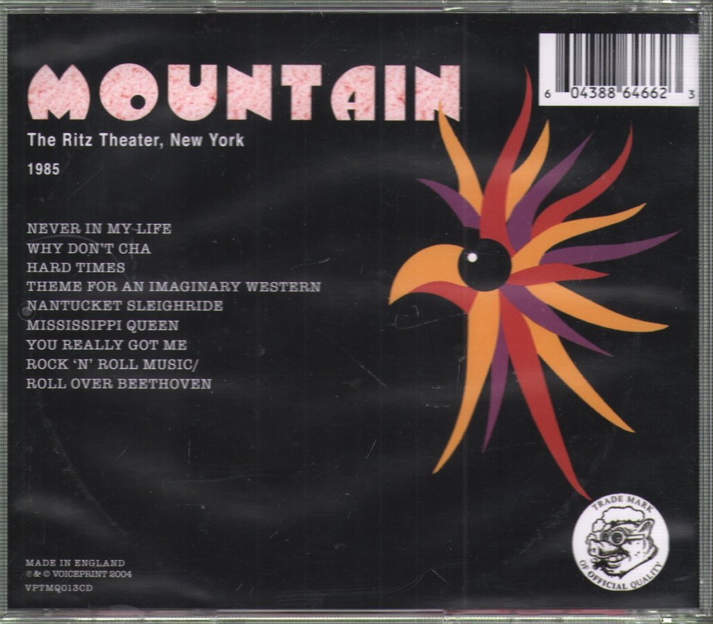 Mountain - Ritz Theater, New York 17 September 1985 - Cd