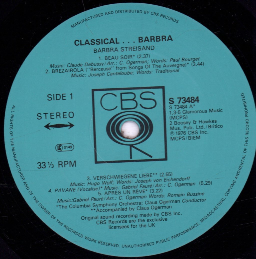 Barbra Streisand - Classical - Lp