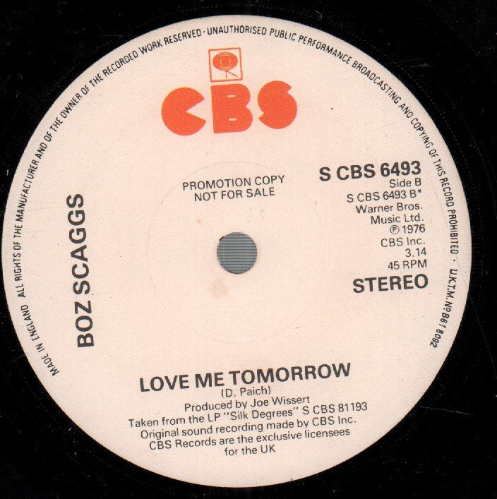 Boz Scaggs - It's Over - 7 Inch