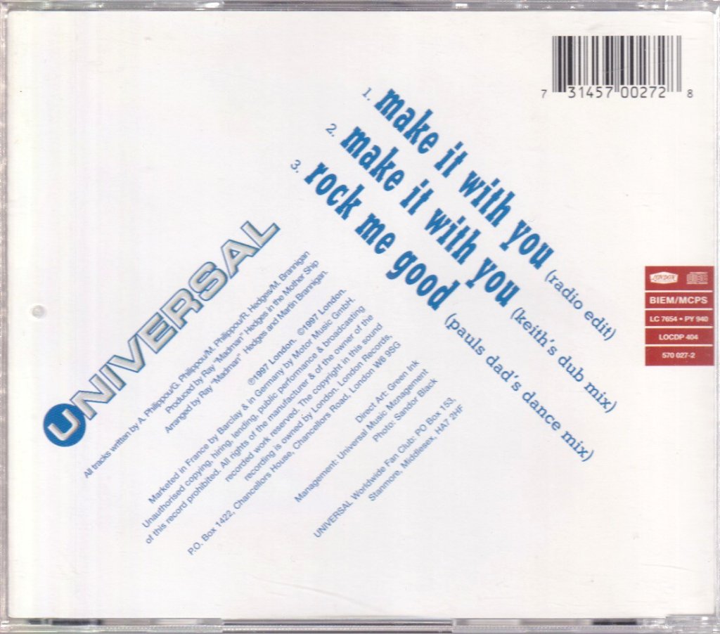Universal (90'S) - Make It With You - Cd