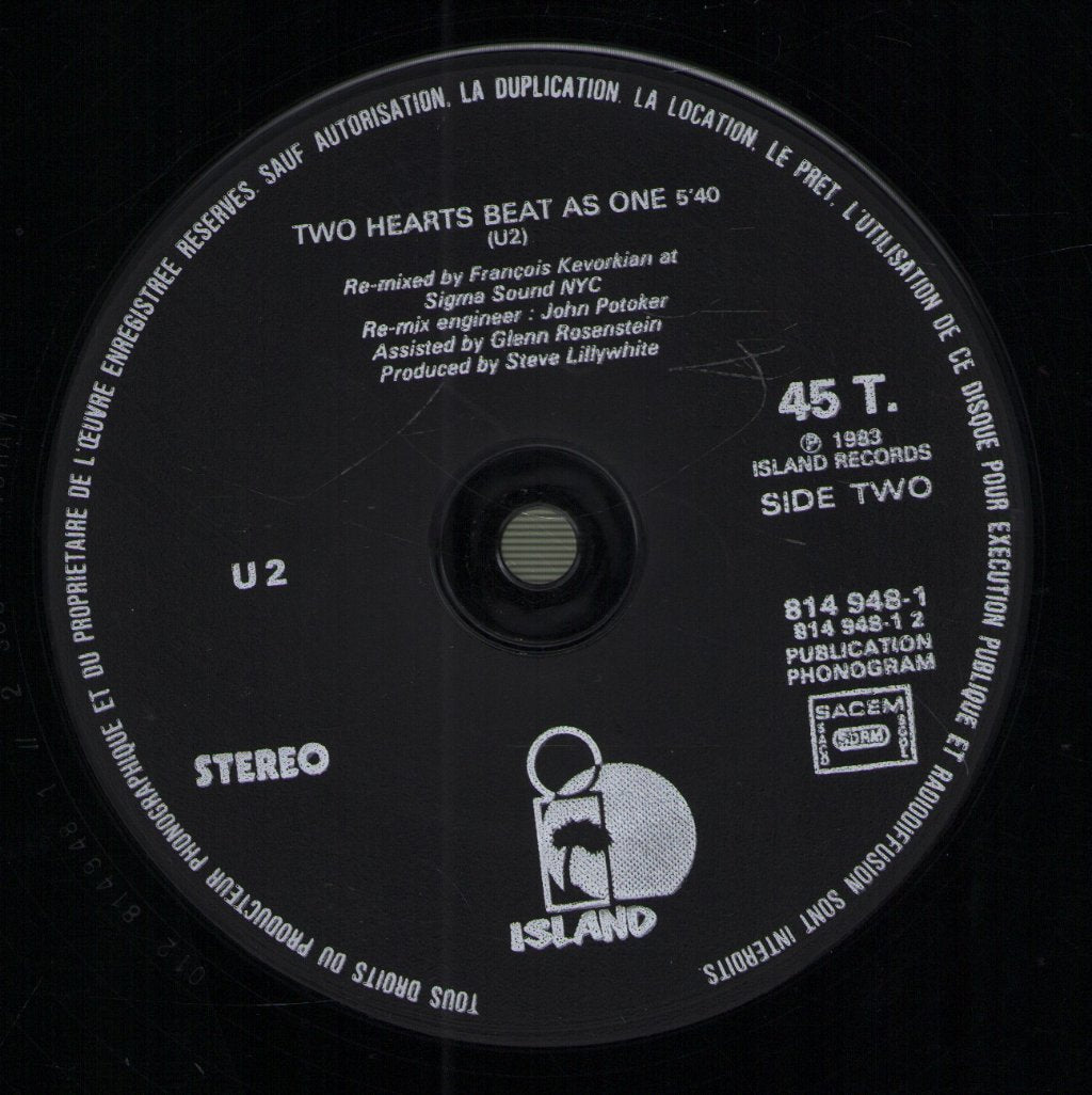 U2 - New Years Day - 12 Inch