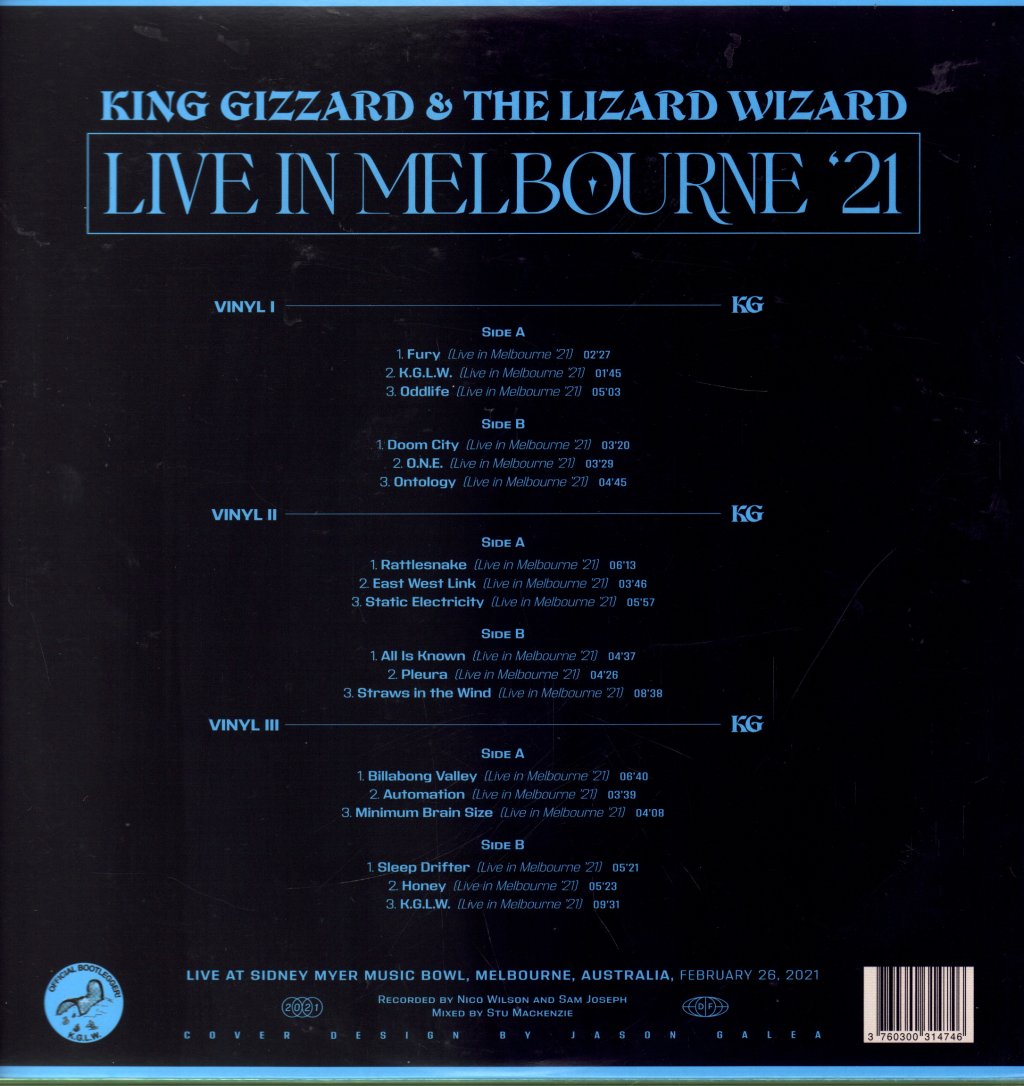 King Gizzard And The Lizard Wizard - Live In Melbourne '21 (Live At Sidney Myer Music Bowl) - Triple Lp