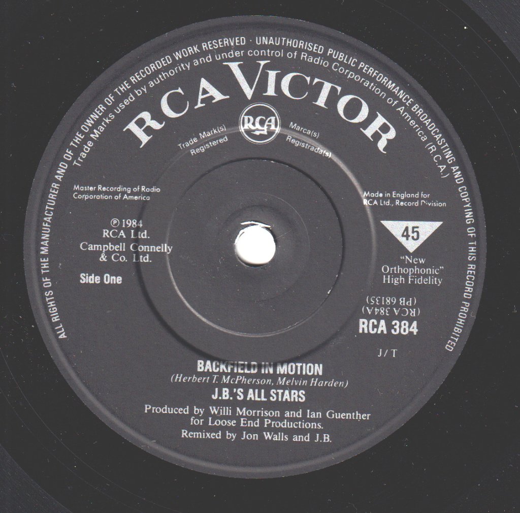 Jb's Allstars - Backfield In Motion - 7 Inch