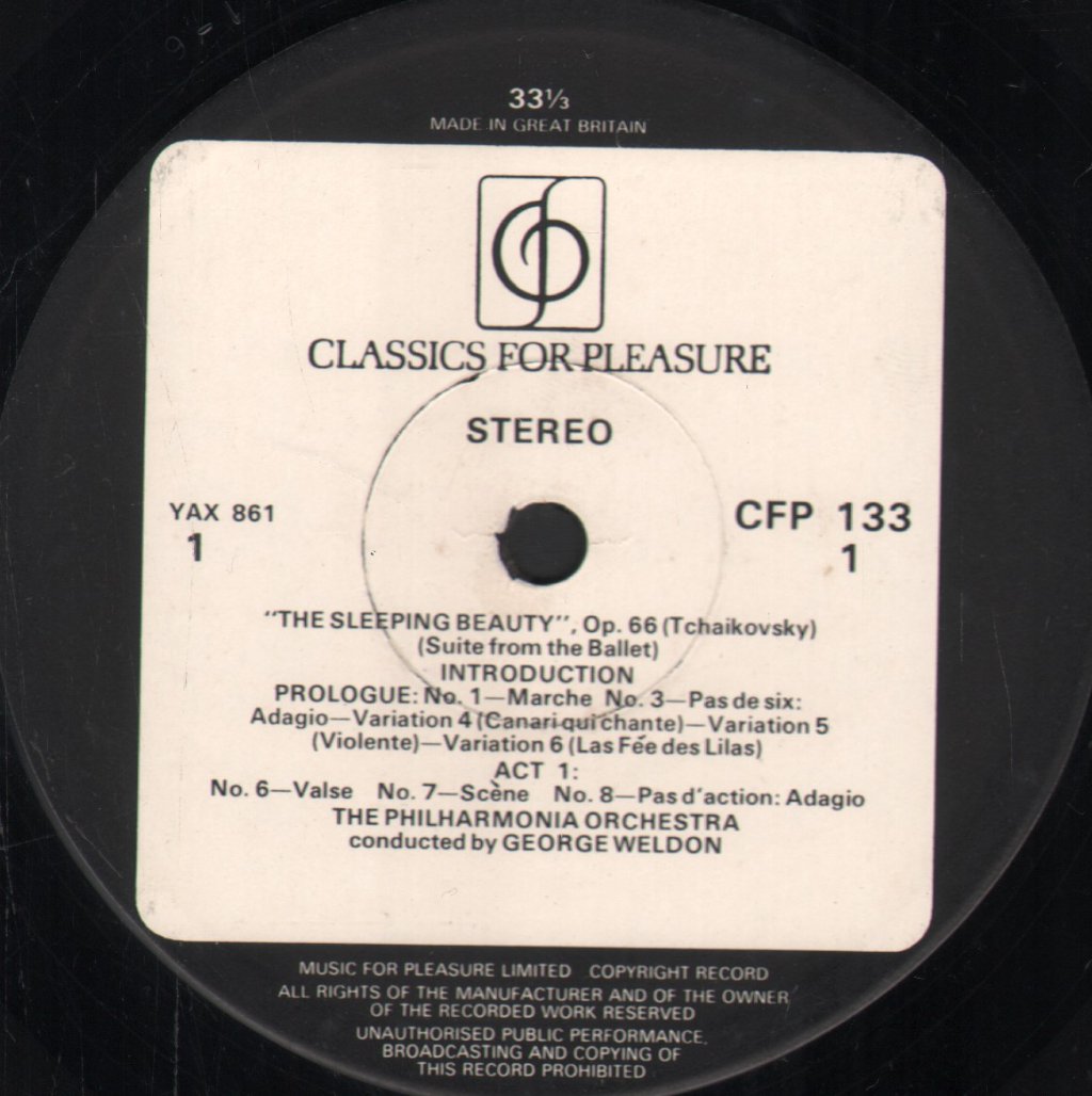 George Weldon / Philharmonia Orchestra - Tchaikovsky - Sleeping Beauty Ballet Suite - Lp