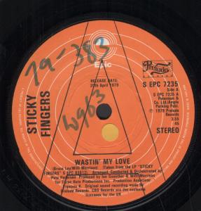 Sticky Fingers - Wastin' My Love - 7 Inch
