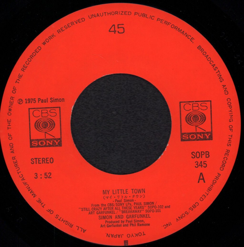 Simon & Garfunkel - My Little Town - 7 Inch