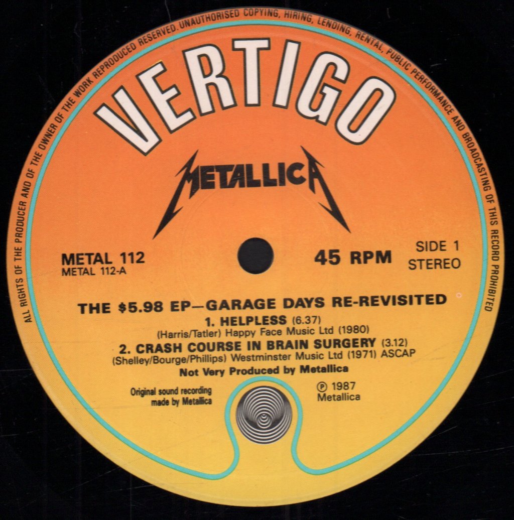 Metallica - $5.98 E.p. / Garage Days Re-Revisited - 12 Inch