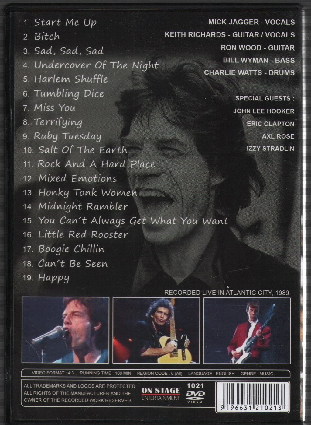 Rolling Stones - It's Only Rock And Roll: Live On Stage In Atlantic City 1989 - Dvd