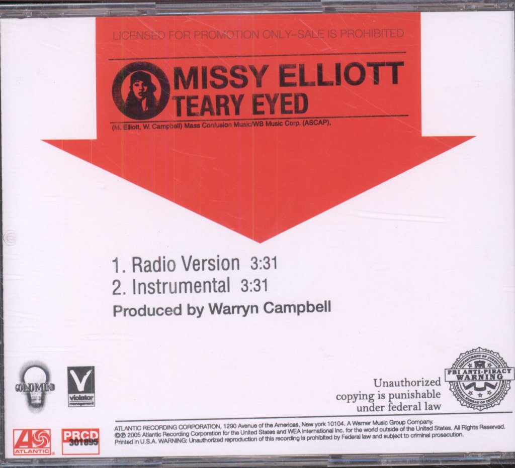 Missy Elliott - Teary Eyed - Cd